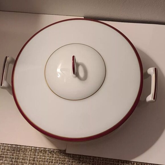 Vintage Limoges of France Chastagner White Covered Handled Serving Dish - Picture 2 of 7